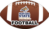 Montana State Bobcats 4-Inch Round Football Vinyl Decal Sticker