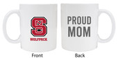 NC State Wolfpack Proud Mom White Ceramic Coffee Mug 2-Pack (White).