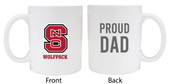 NC State WolfpackProud Dad White Ceramic Coffee Mug (White).
