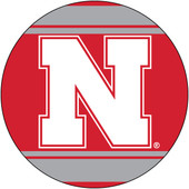 Nebraska Cornhuskers 4 Inch Round Trendy Polka Dot Magnet
