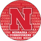 Nebraska Cornhuskers 4 Inch Round Word Magnet