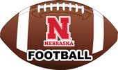 Nebraska Cornhuskers 4-Inch Round Football Vinyl Decal