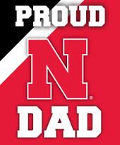 Nebraska Huskers NCAA Collegiate 5" x 6" Rectangle Stripe Proud Dad Decal Sticker