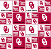 University of Oklahoma Sooners Cotton Fabric with Geometric Print or Matching Solid Cotton Fabrics
