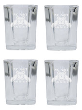 North Carolina A&T State Aggies 2 Ounce Square Shot Glass laser etched logo Design 4-Pack
