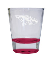 North Carolina Central Eagles Etched Round Shot Glass 2 oz Red