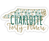 North Carolina Charlotte Forty-Niners Floral State Die Cut Decal 4-Inch