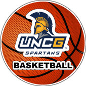 North Carolina Greensboro Spartans 4-Inch Round Basketball Vinyl Decal Sticker