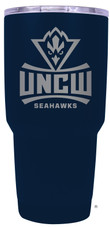 North Carolina Wilmington Seahawks 24 oz Insulated Tumbler Etched - Navy