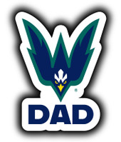 North Carolina Wilmington Seahawks 4-Inch Proud Dad Die Cut Decal