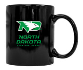 North Dakota Fighting Hawks Black Ceramic Coffee Mug 2-Pack (Black).