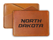 North Dakota Fighting Hawks College Leather Card Holder Wallet