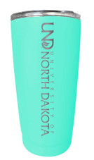 North Dakota Fighting Hawks Etched 16 oz Stainless Steel Tumbler (Choose Your Color)