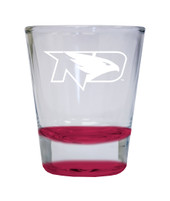 North Dakota Fighting Hawks Etched Round Shot Glass 2 oz Red