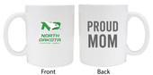 North Dakota Fighting Hawks Proud Mom White Ceramic Coffee Mug (White).