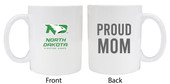 North Dakota Fighting Hawks Proud Mom White Ceramic Coffee Mug 2-Pack (White).