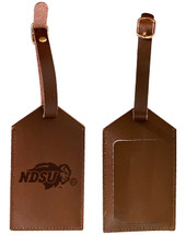 North Dakota State Bison Leather Luggage Tag Engraved