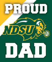 North Dakota State Bison NCAA Collegiate 5x6 Inch Rectangle Stripe Proud Dad Decal Sticker