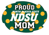 North Dakota State Bison NCAA Collegiate Trendy Polka Dot Proud Mom 5" x 6" Swirl Decal Sticker