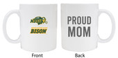 North Dakota State Bison Proud Mom White Ceramic Coffee Mug (White).