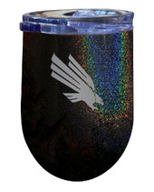 North Texas 12 oz Laser Etched Insulated Wine Stainless Steel Tumbler Rainbow Glitter Black