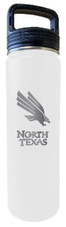 North Texas 32 oz Engraved Insulated Double Wall Stainless Steel Water Bottle Tumbler (White)