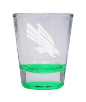 North Texas Etched Round Shot Glass 2 oz Green