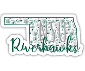 Northeastern State University Riverhawks Floral State Die Cut Decal 2-Inch