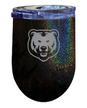 Northern Colorado Bears 12 oz Laser Etched Insulated Wine Stainless Steel Tumbler Rainbow Glitter Black