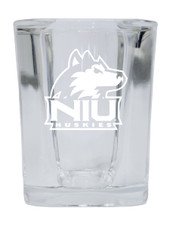 Northern Illinois Huskies 2 Ounce Square Shot Glass laser etched logo Design