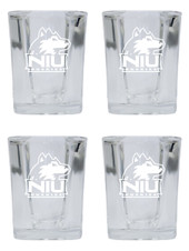 Northern Illinois Huskies 2 Ounce Square Shot Glass laser etched logo Design 4-Pack