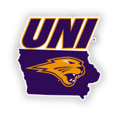 Northern Iowa Panthers 4 Inch State Shape Vinyl Decal Sticker