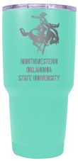 Northwestern Oklahoma State University 24 oz Insulated Tumbler Etched - Seafoam