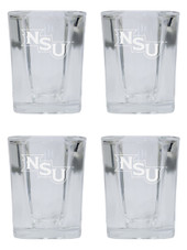 Northwestern State Demons 2 Ounce Square Shot Glass laser etched logo Design 4-Pack