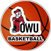 Ohio Wesleyan University 4-Inch Round Basketball Vinyl Decal Sticker