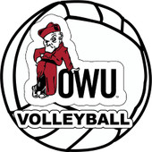 Ohio Wesleyan University 4-Inch Round Volleyball Vinyl Decal Sticker