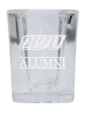 Ohio Wesleyan University College Alumni 2 Ounce Square Shot Glass laser etched