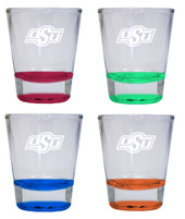 Oklahoma State Cowboys Etched Round Shot Glass 4-Pack