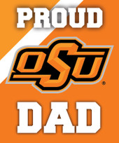 Oklahoma State Cowboys NCAA Collegiate 5x6 Inch Rectangle Stripe Proud Dad Decal Sticker