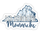 Old Dominion Monarchs Floral State Die Cut Decal 2-Inch