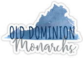 Old Dominion Monarchs Watercolor State Die Cut Decal 4-Inch