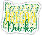 Oregon Ducks Floral State Die Cut Decal 2-Inch