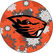 Oregon State Beavers NCAA Collegiate Trendy Floral Flower Fashion Pattern 4 Inch Round Decal Sticker