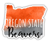 Oregon State Beavers Watercolor State Die Cut Decal 4-Inch