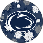 Penn State Nittany Lions NCAA Collegiate Trendy Floral Flower Fashion Pattern 4 Inch Round Decal Sticker