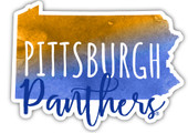 Pittsburgh Panthers Watercolor State Die Cut Decal 4-Inch