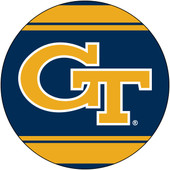 Georgia Tech Yellow Jackets Collegiate 4 Inch Round Trendy Polka Dot Magnet