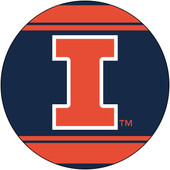 Illinois Fighting Illini Collegiate 4 Inch Round Trendy Polka Dot Magnet