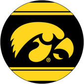 Iowa Hawkeyes Collegiate 4 Inch Round Trendy Polka Dot Magnet
