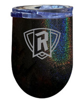 Radford University Highlanders 12 oz Laser Etched Insulated Wine Stainless Steel Tumbler Rainbow Glitter Black